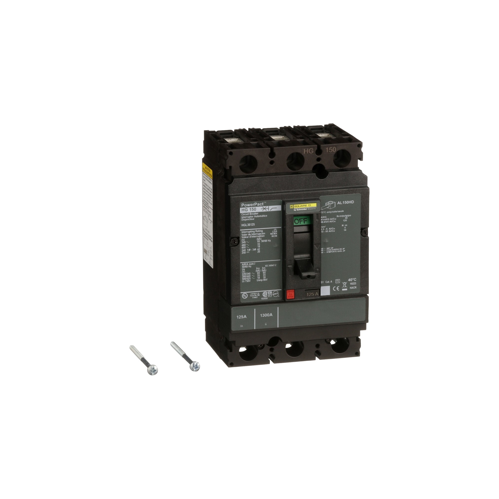 Interruptor Caja Moldeada UL Powerpact Hgl Termomagnetico 125A 3P 35kA HGL36125 — Schneider Electric — Schneider Electric