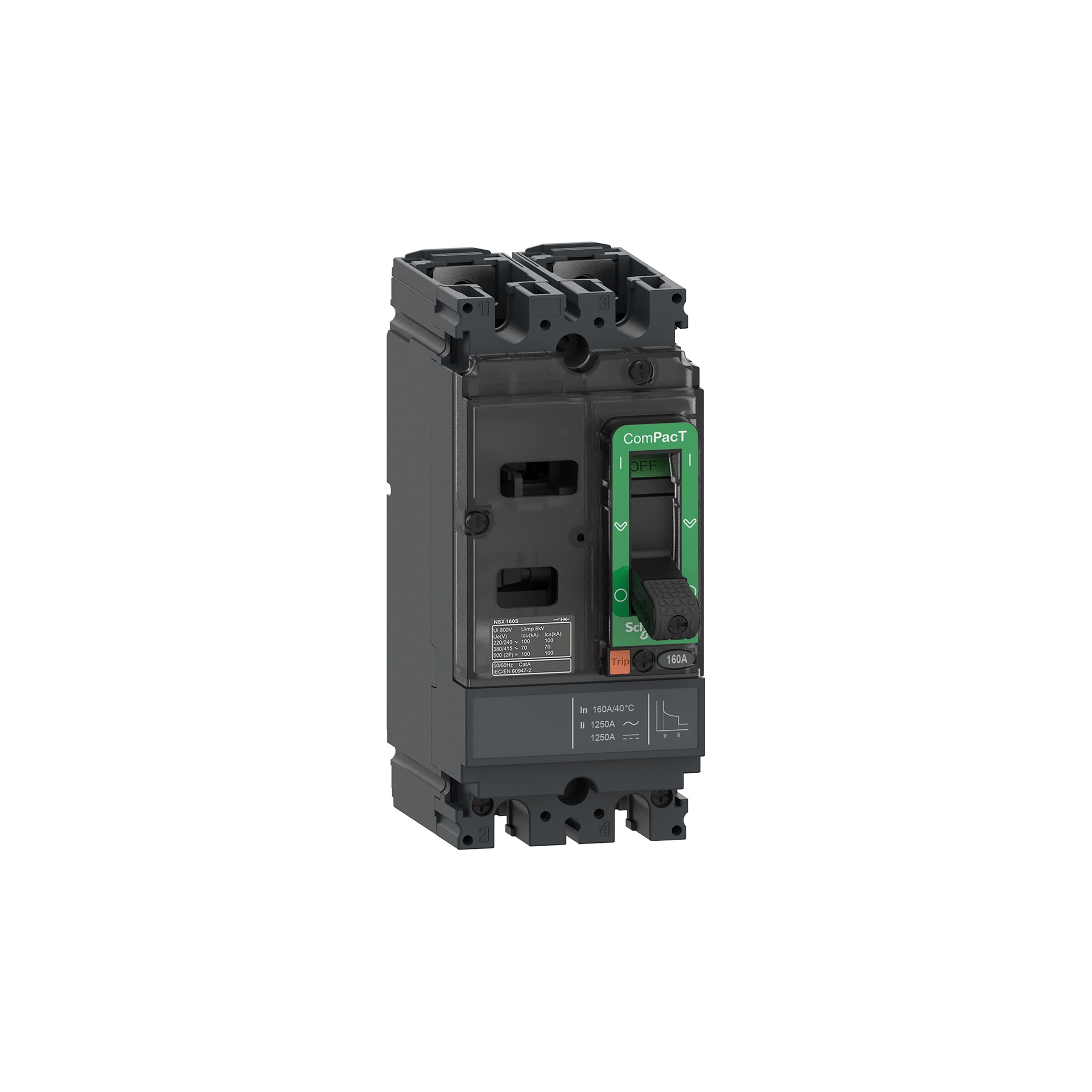 Interruptor caja moldeada 2x0100A Compact NSX — Regulable C10S2TM100 Schneider — Schneider