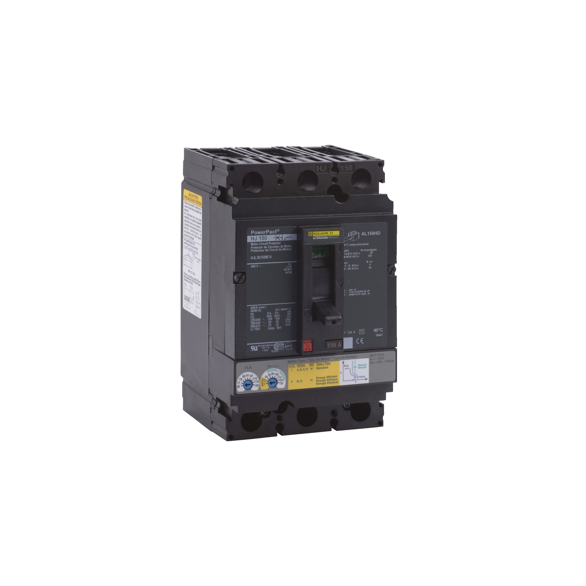 Interruptor UL Magnético 3P 348-1690A 65kA Caja Moldeada HJL36150M74 — Schneider Electric — Schneider Electric