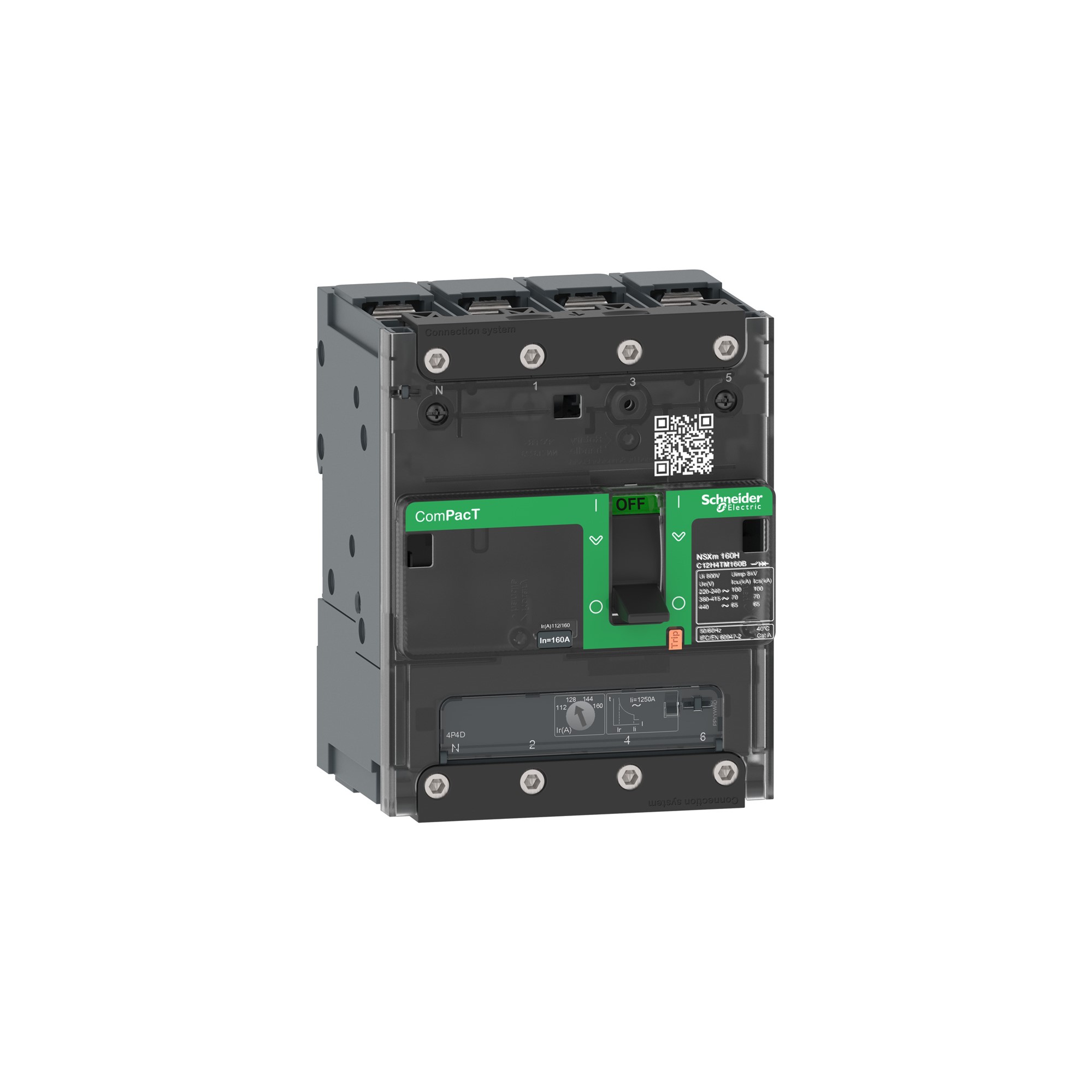 Interruptor caja moldeada 4x80A 415V 16kA ComPacT NSX C11E4TM080B Schneider — Schneider