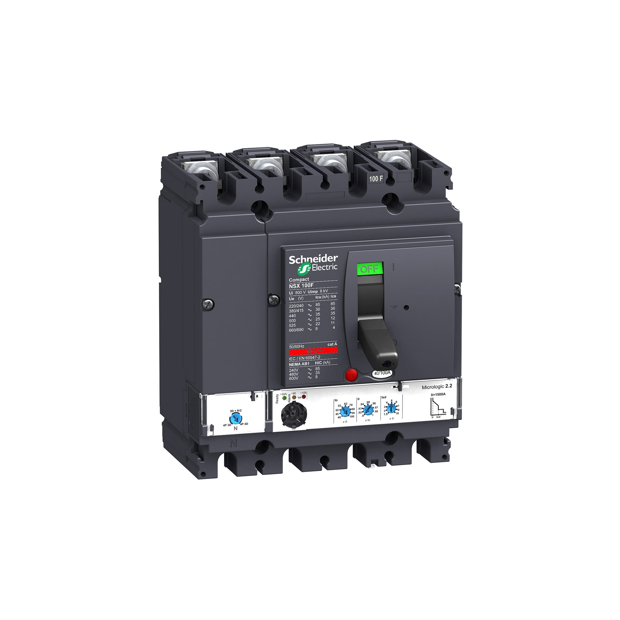 Interruptor caja moldeada 4x100A 380V 36kA LV 42978059 Schneider — Schneider