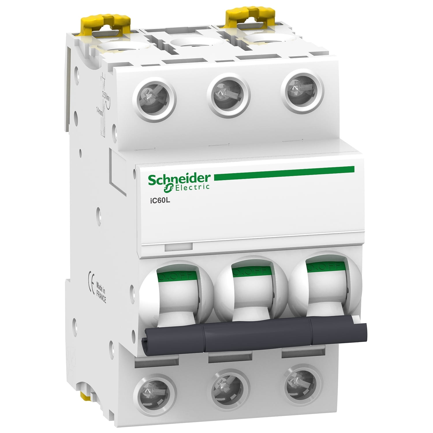 Interruptor automático 3x6A 20kA curva C IC60L A9F94306 Schneider — Schneider