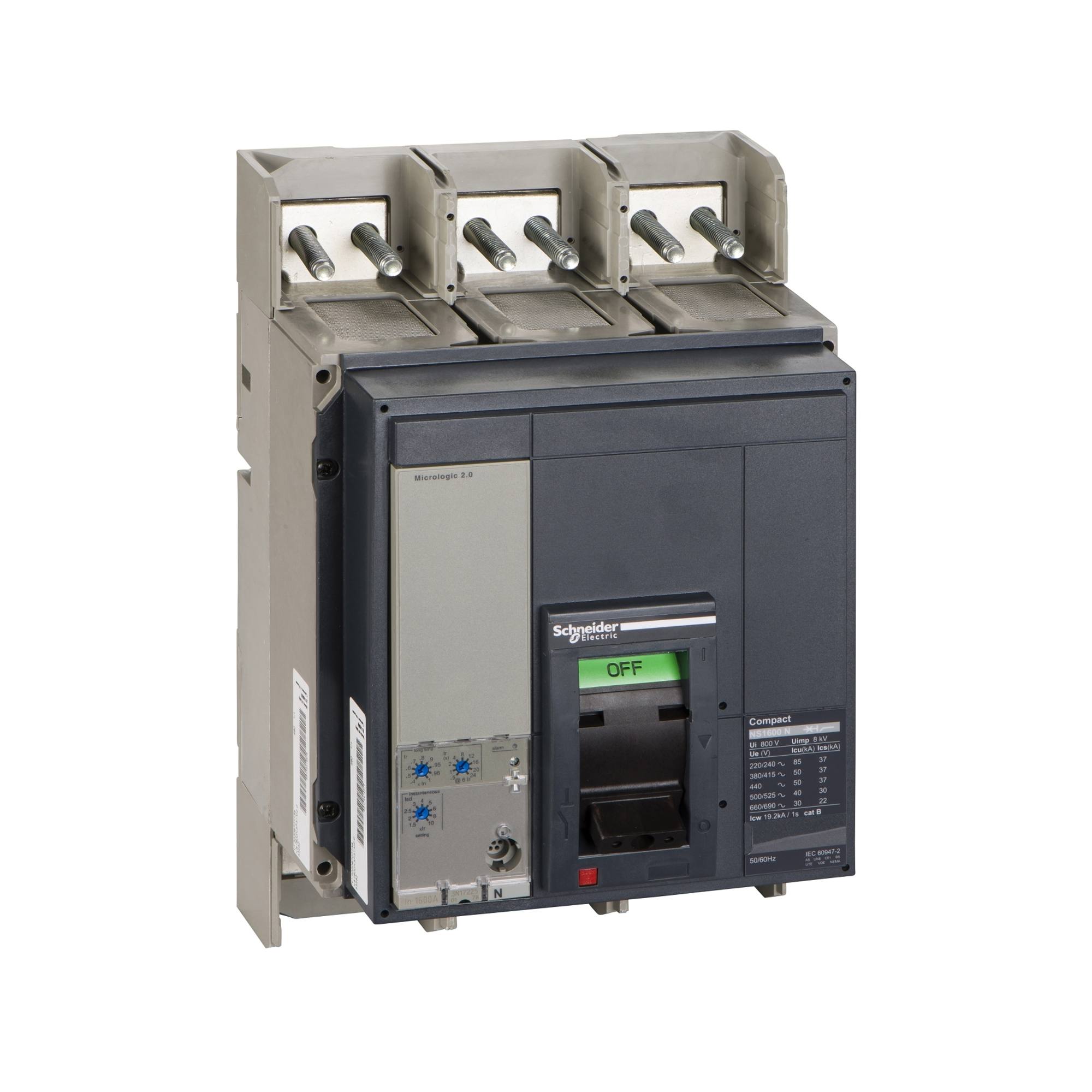Interruptor Ns 3P 1600A 50kA 380V Micrologic 2.0 Regulable Fijo CHL33482M220VAC — Schneider Electric — Schneider Electric