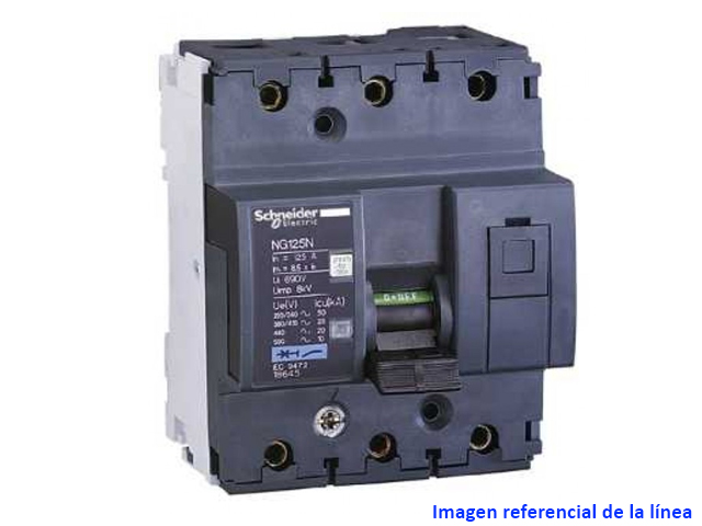 Interruptor automático 3x100A 25kA curva C NG125N Schneider — Schneider