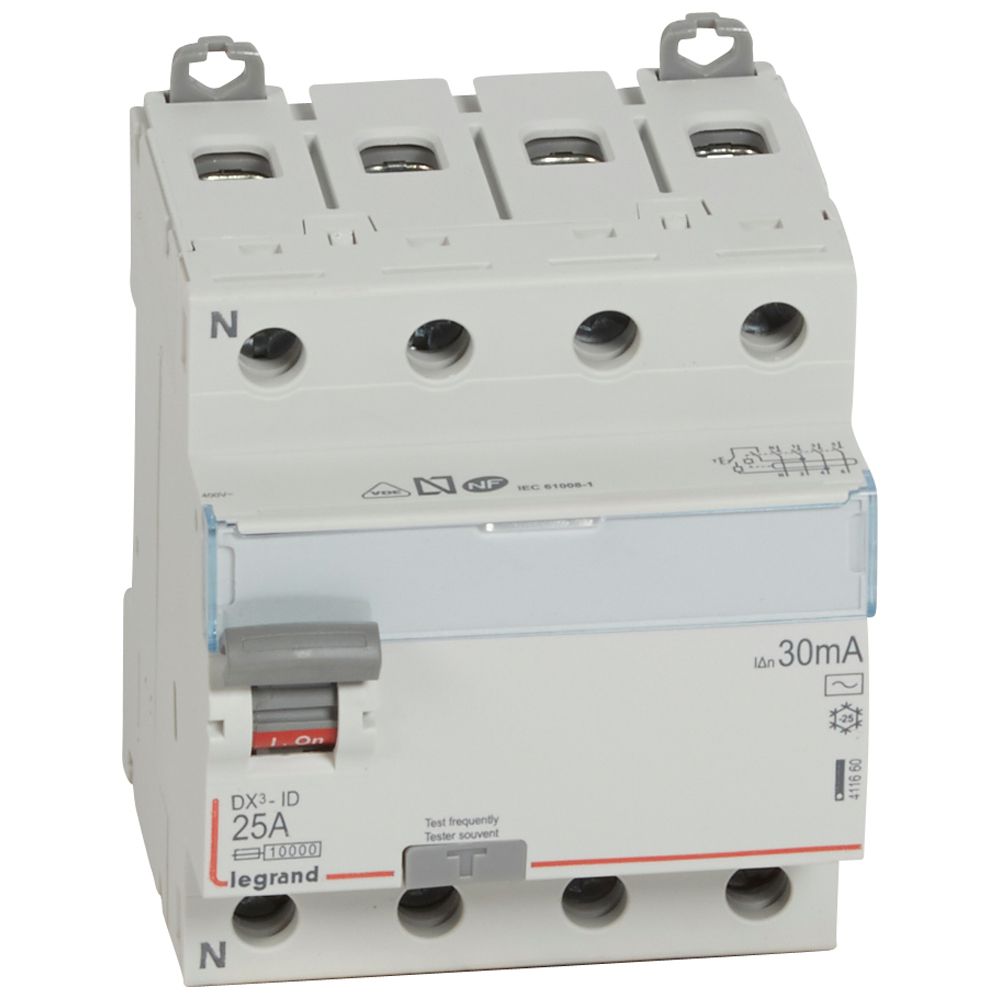 Interruptor DIFERENCIAL 4x 25A 30mA-AC 4P 411660 Legrand — Legrand
