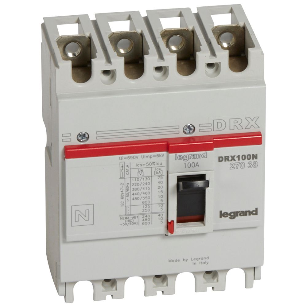 Interruptor caja moldeada 4x100A 20kA DRX 27038 Legrand — Legrand