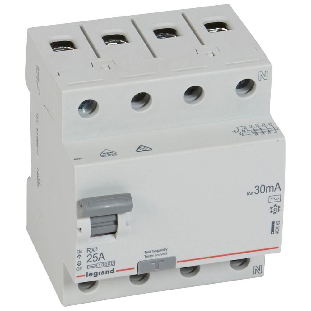 Interruptor DIFERENCIAL 4PR 25A AC 30MA RX3 402062 Legrand — Legrand