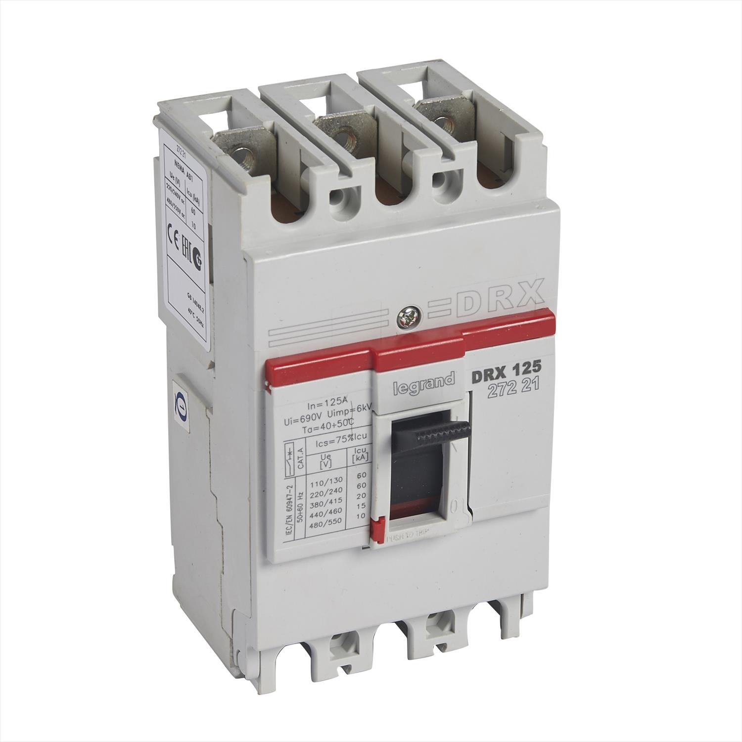Interruptor caja moldeada 125A 415V 20kA DRX — Fijo (sin regulación) 27221 Legrand — Legrand