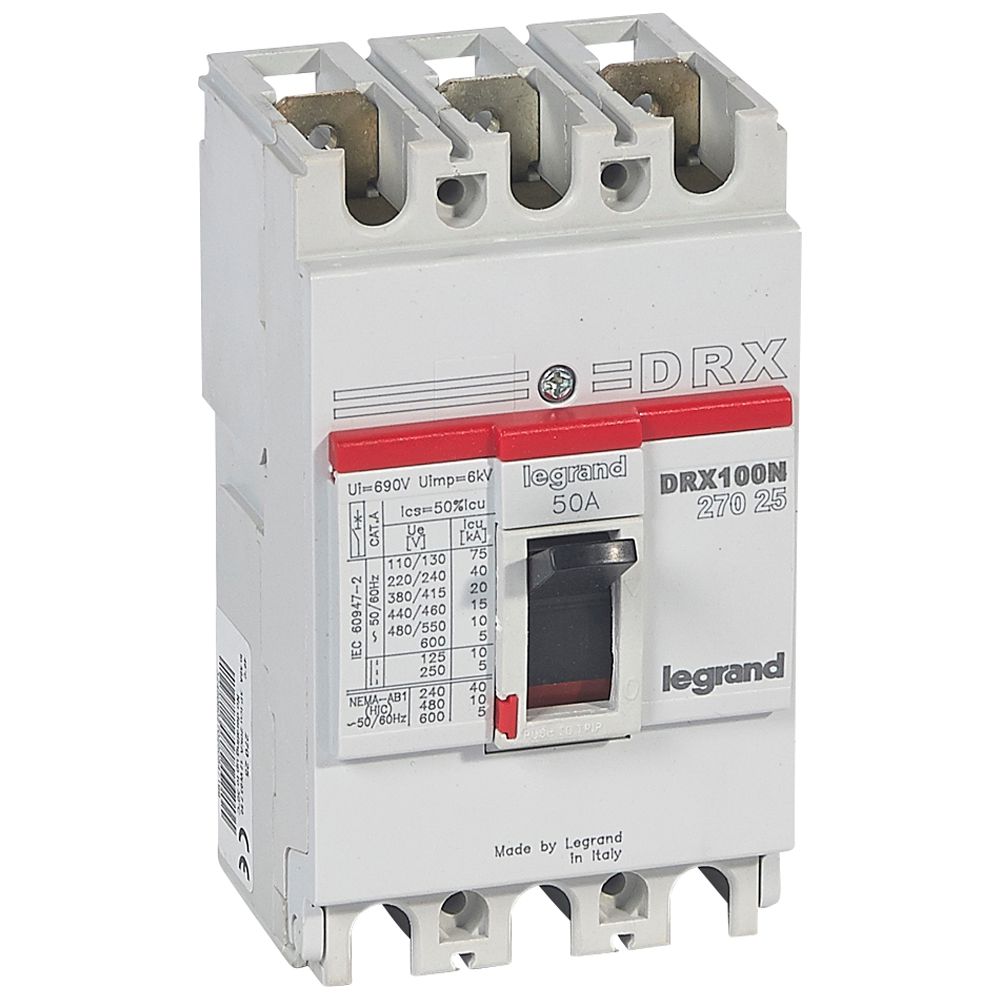Interruptor caja moldeada 50A 415V 20kA DRX — Fijo (sin regulación) 27025 Legrand — Legrand