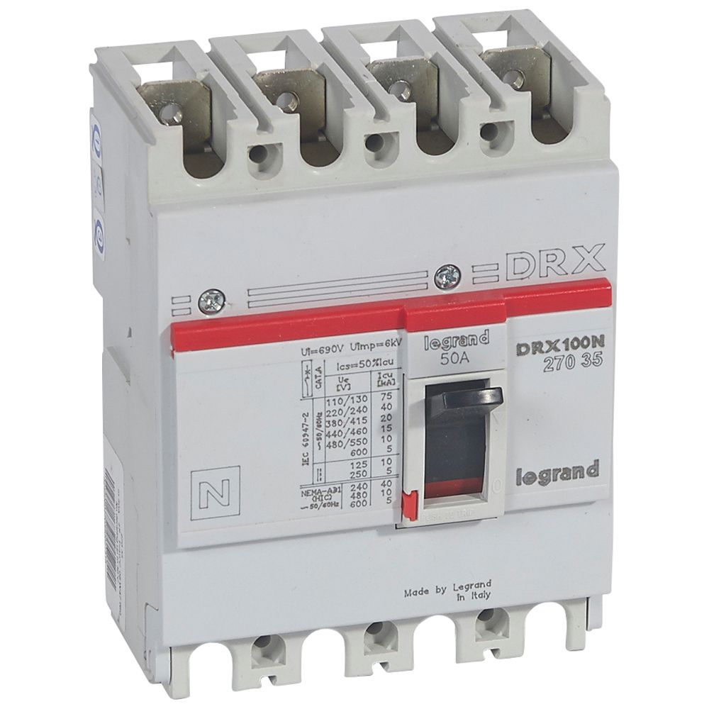 Interruptor caja moldeada 4x50A 20kA DRX 27035 Legrand — Legrand