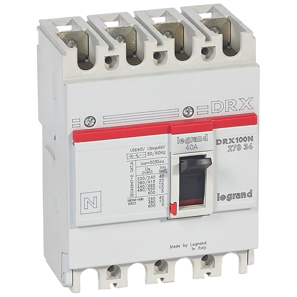 Interruptor caja moldeada 4x40A 20kA DRX 27034 Legrand — Legrand