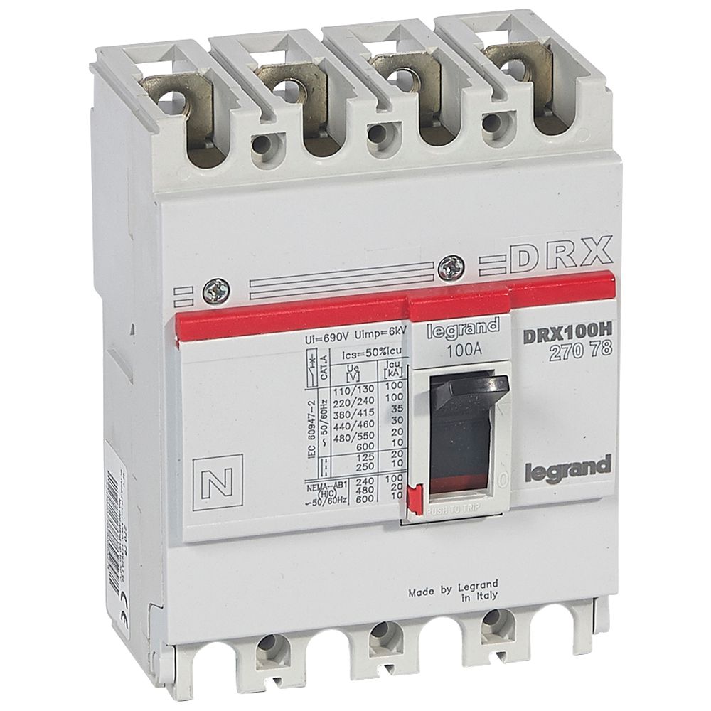 Interruptor caja moldeada 4x100A 36kA DRX 27078 Legrand — Legrand