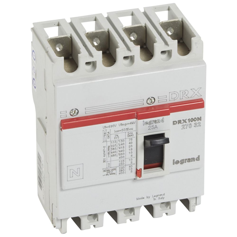Interruptor caja moldeada 4x25A 20kA DRX 27032 Legrand — Legrand