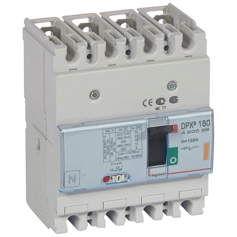 Interruptor caja moldeada 4x125A 25kA DPX3 420056 Legrand — Legrand