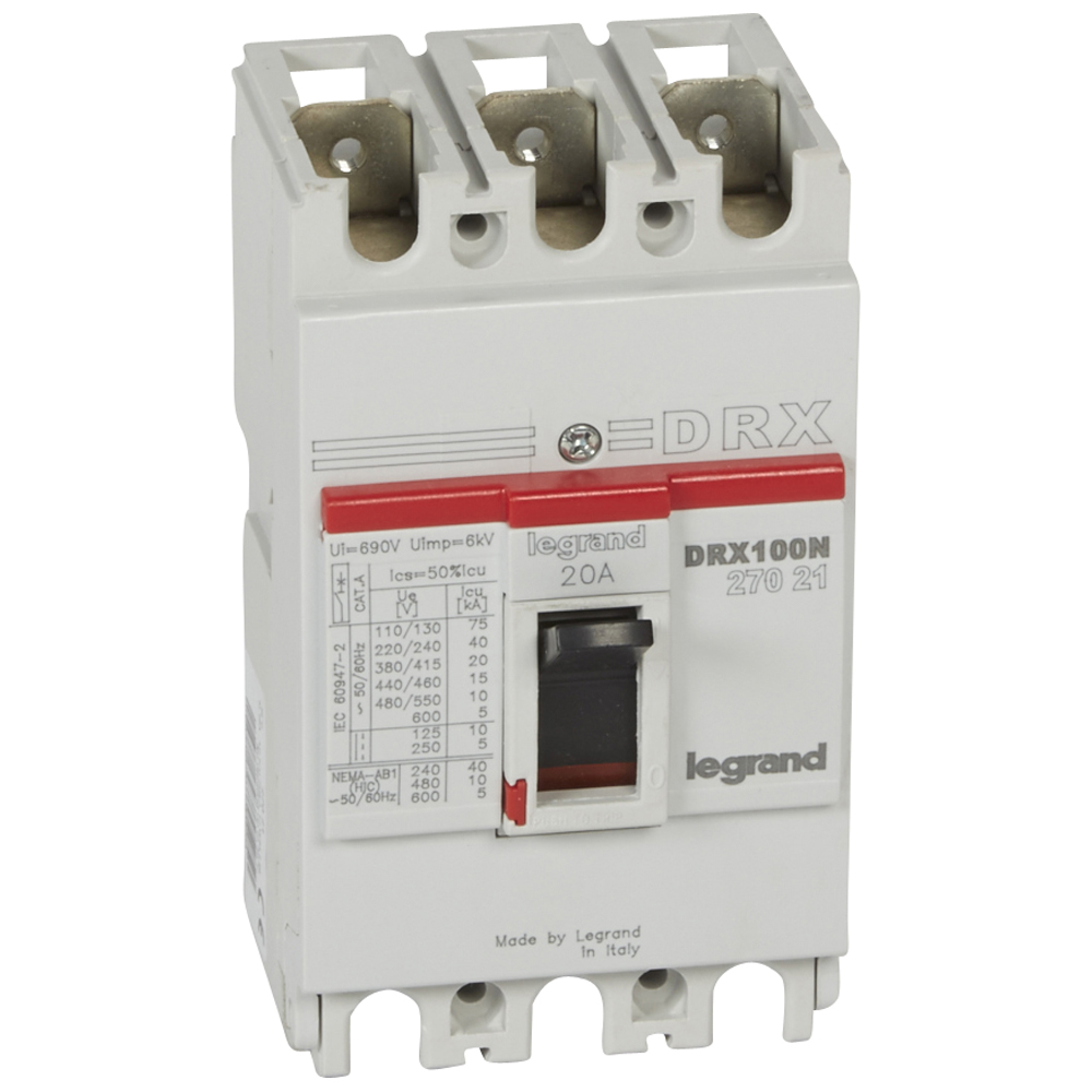 Interruptor caja moldeada 20A 415V 20kA DRX — Fijo (sin regulación) 27021 Legrand — Legrand
