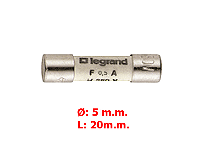 Fusible Miniatura 5x20 Rapido 0.5A/250V/1kA 10205 — Legrand — Legrand