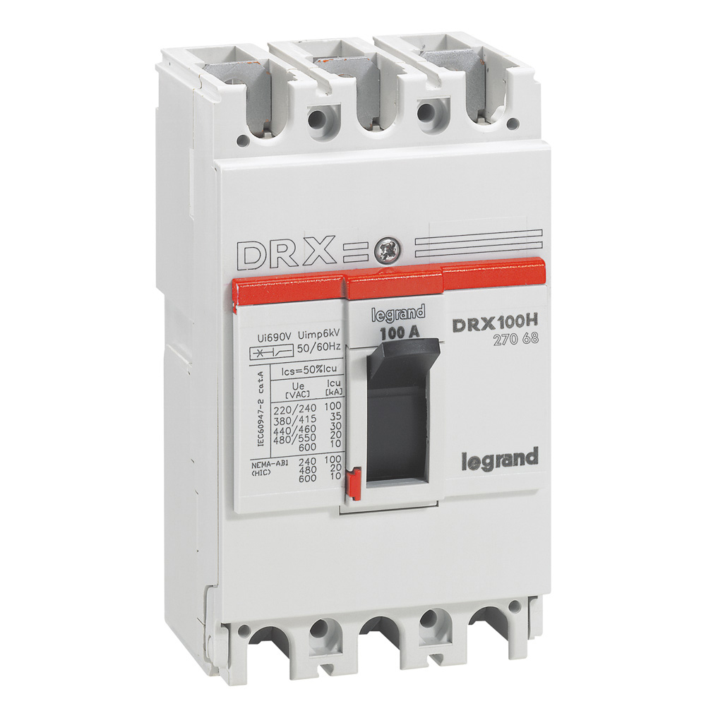 Interruptor caja moldeada 3x100A 415V 35kA DRX — Fijo (sin regulación) 27068 Legrand — Legrand