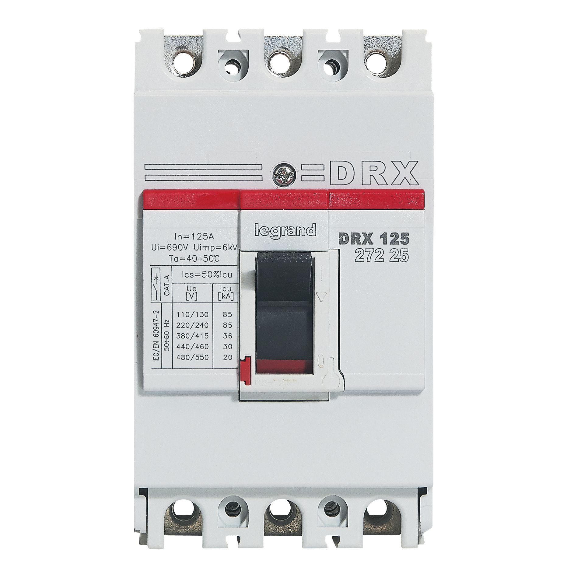 Interruptor caja moldeada 3x125A 415V 35kA DRX — Fijo (sin regulación) 27225 Legrand — Legrand