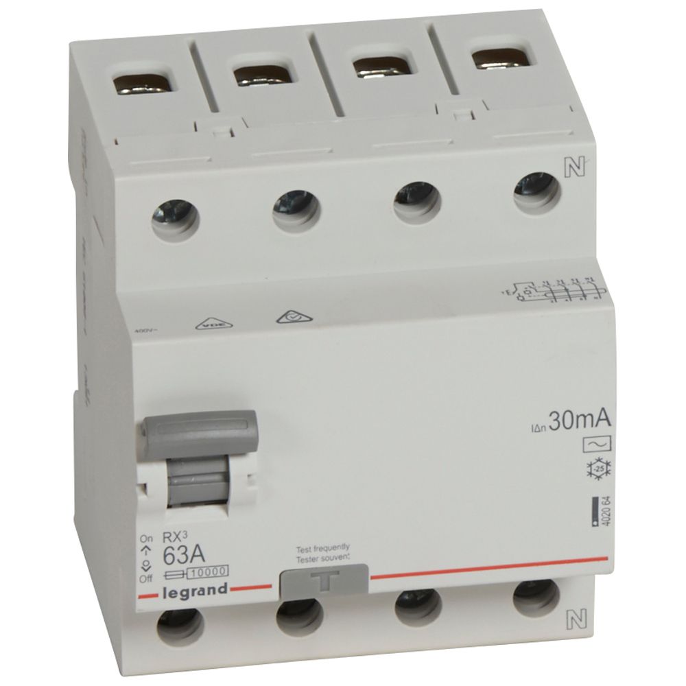 Interruptor DIFERENCIAL 4PR 63A AC 30MA RX3 402064 Legrand — Legrand