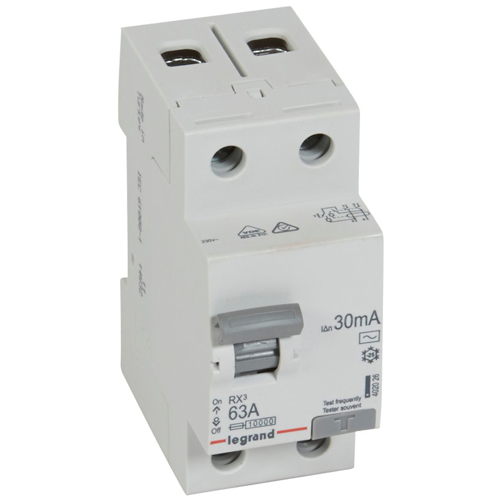 Interruptor DIFERENCIAL 2P 63A AC 30MA RX3 402026 Legrand — Legrand