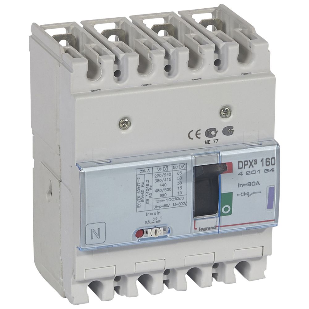 Interruptor caja moldeada 4x80A 50kA DPX3 420134 Legrand — Legrand