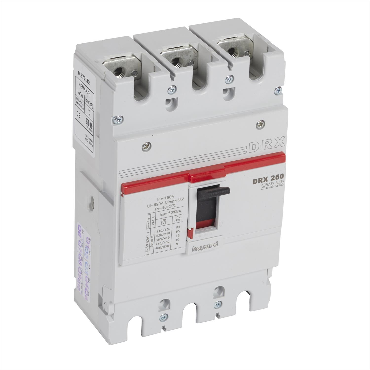 Interruptor caja moldeada 160A 415V 35kA DRX — Fijo (sin regulación) 27232 Legrand — Legrand