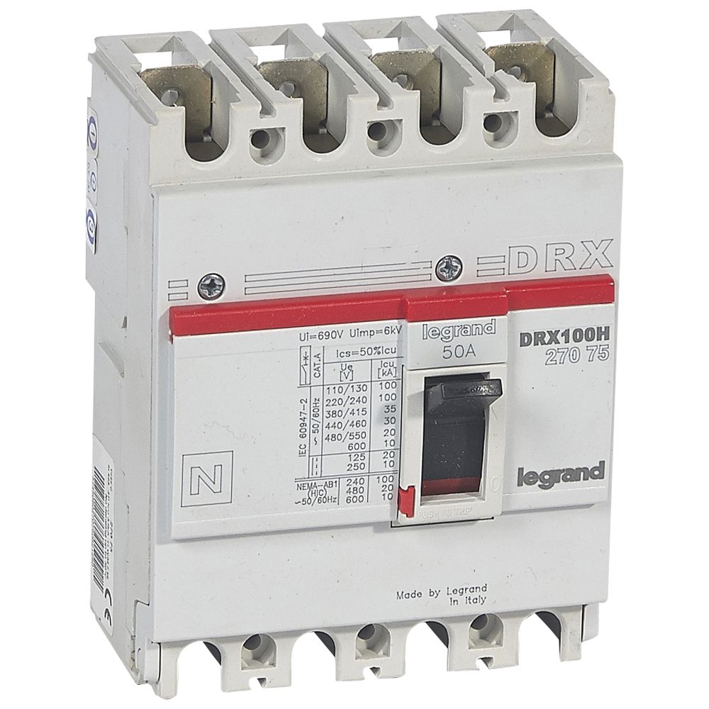 Interruptor caja moldeada 4x50A 36kA DRX 27075 Legrand — Legrand