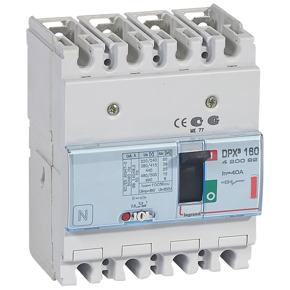 Interruptor caja moldeada 4x40A 36kA DPX3 420092 Legrand — Legrand