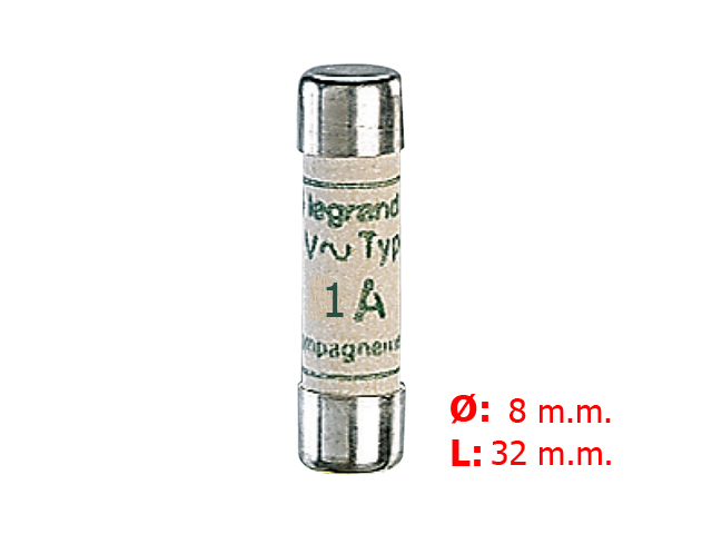 Fusible Cilindrico Industrial Tipo Am(lentos) 8x32 1A. 12001 — Legrand — Legrand