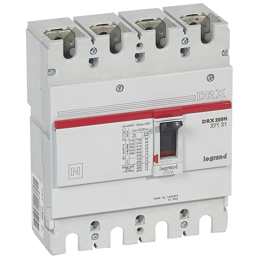 Interruptor caja moldeada 4x200A 25kA DRX 27121 Legrand — Legrand