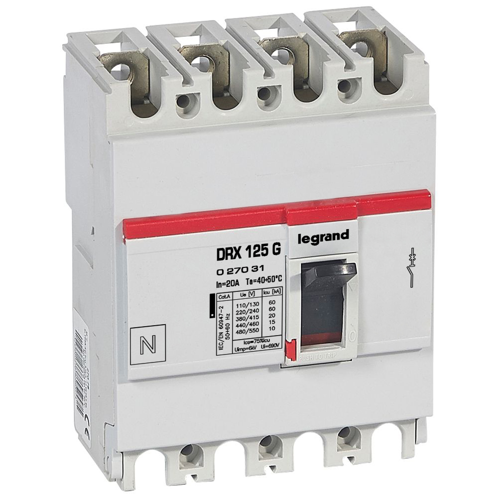 Interruptor caja moldeada 4x20A 20kA DRX 27031 Legrand — Legrand