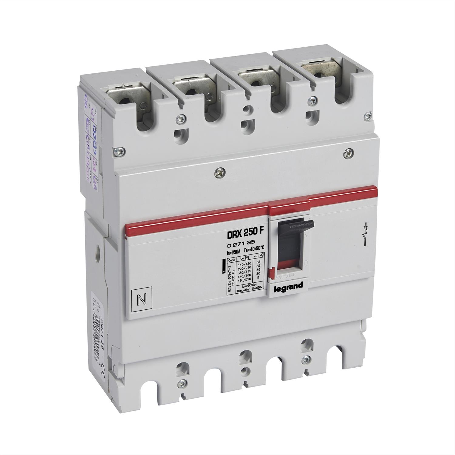 Interruptor caja moldeada 4x250A 36kA DRX 27135 Legrand — Legrand