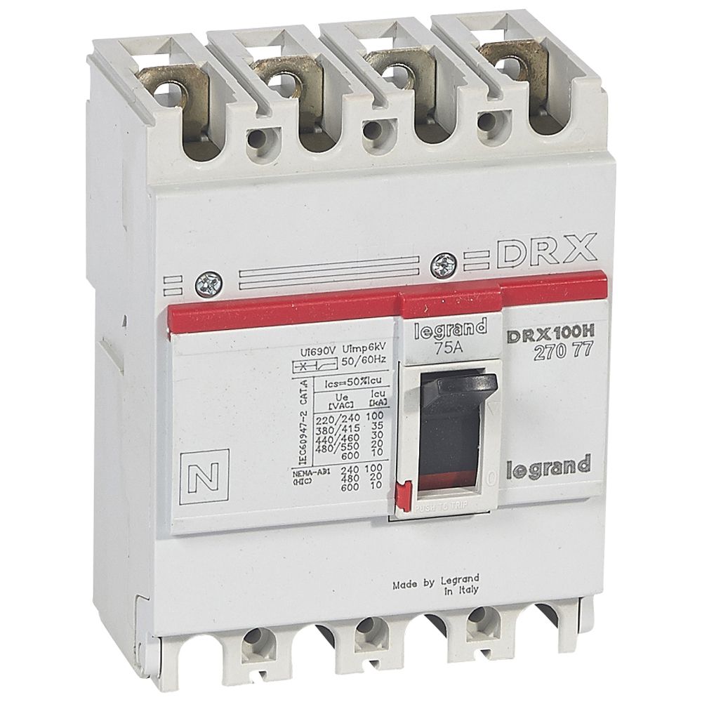 Interruptor caja moldeada 4x75A 36kA DRX 27077 Legrand — Legrand