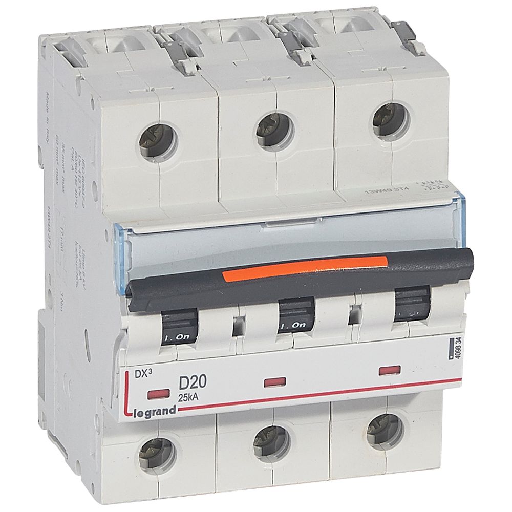 Interruptor automático 3P 25kA curva D DX3 409834 Legrand — Legrand