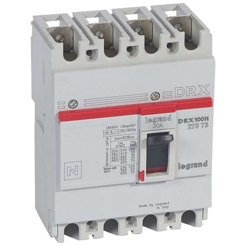 Interruptor caja moldeada 4x30A 36kA DRX 27073 Legrand — Legrand