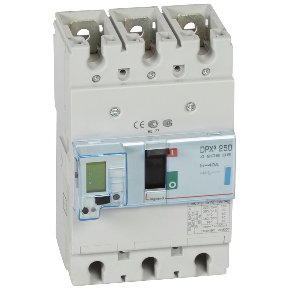 CAJA MOLDEADA DISYUNTOR termomagnético 250 ELEC 3X40A 70KA 420635 Legrand — Legrand