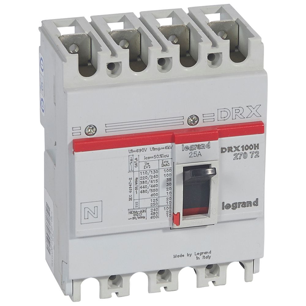 Interruptor caja moldeada 4x25A 36kA DRX 27072 Legrand — Legrand