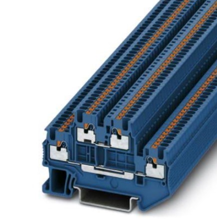 Borne Doble Piso 1.5mm² (26-14AWG) Push-in Azul MEDIDAS3.5x65.4x50.1mm 3208524 — Phoenix Contact — Phoenix Contact