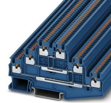 Borne 3 Pisos 1.5mm² (26-14AWG) Push-in Azul Medidas 3.5x97.2x60.7mm 3213726 — Phoenix Contact — Phoenix Contact