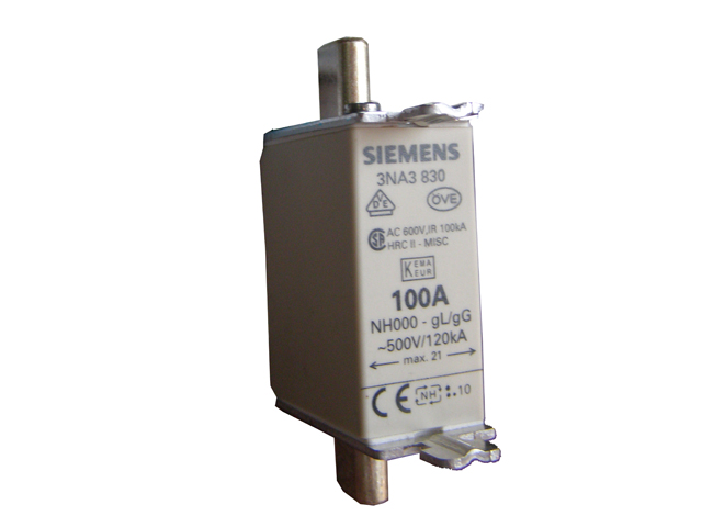 Fusible 100A 500V 120kA 43620/00 Gg 3NA3830 — Siemens — Siemens