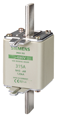 Fusible NH Tam 3 Tipo Am 500A 500VAC 3ND1365 — Siemens — Siemens