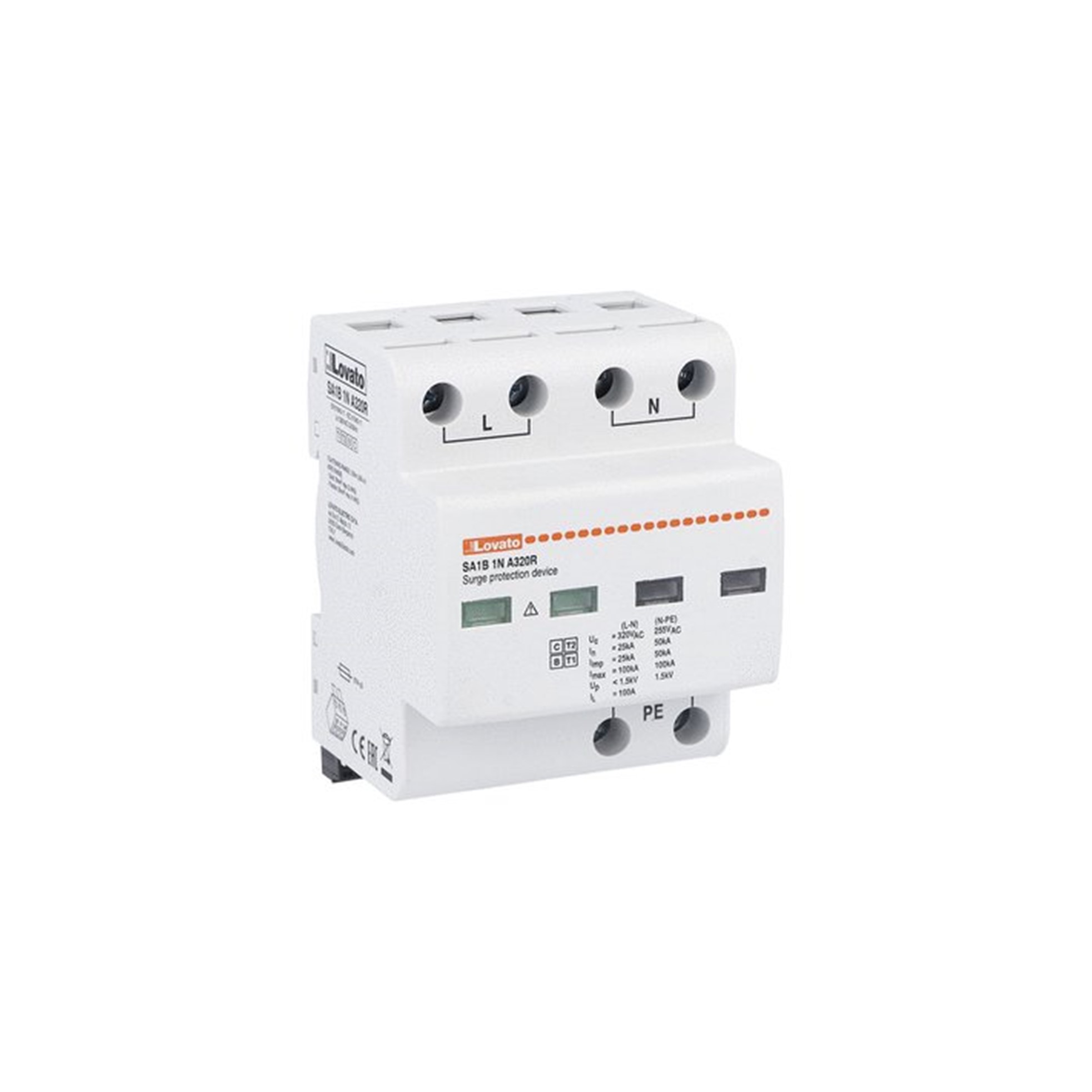 Supresor de Transiente 1P+N 230V 25kA SA1B1NA320R — Lovato — Lovato