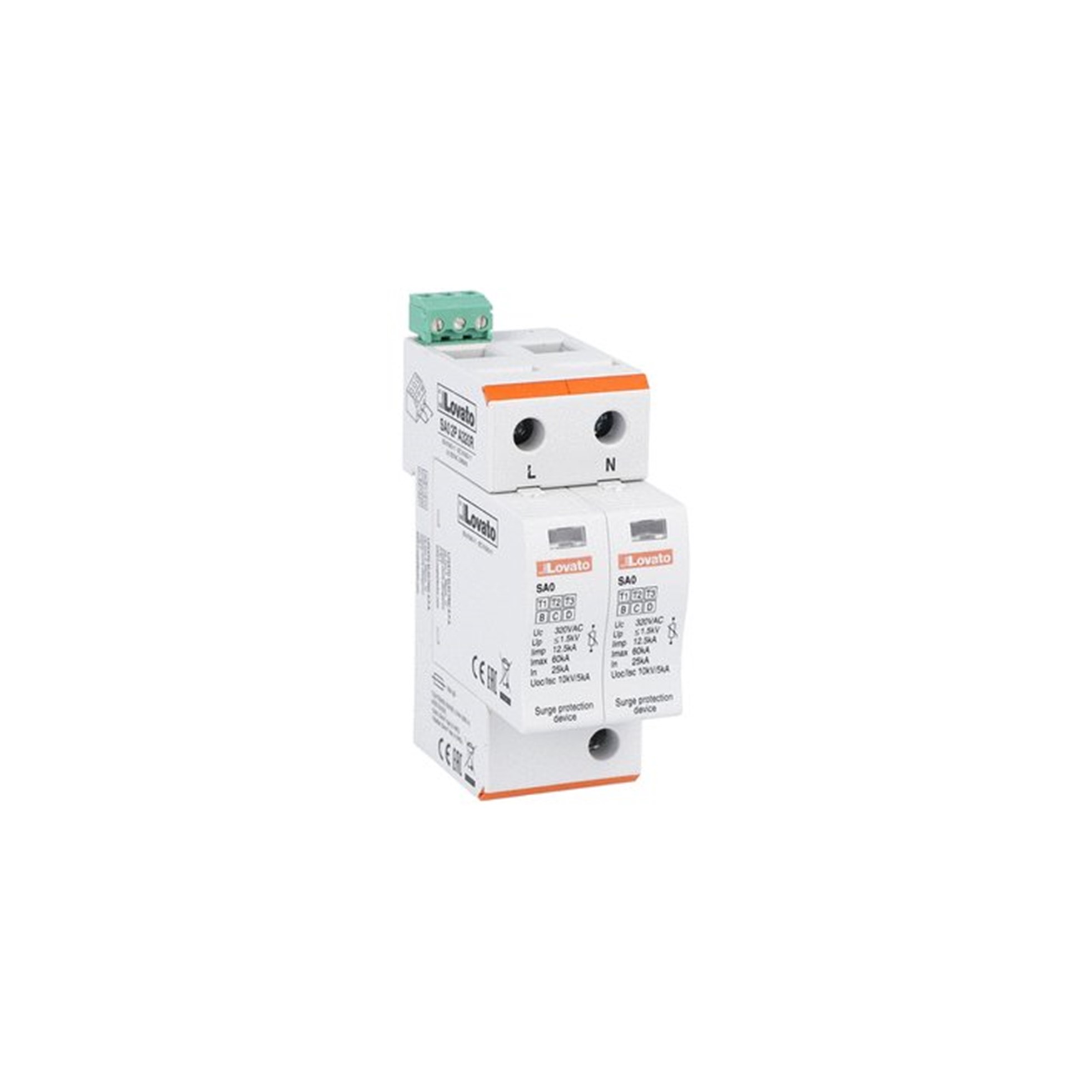 Supresor de Transiente 2P 230V 12.5kA SA02PA320R — Lovato — Lovato