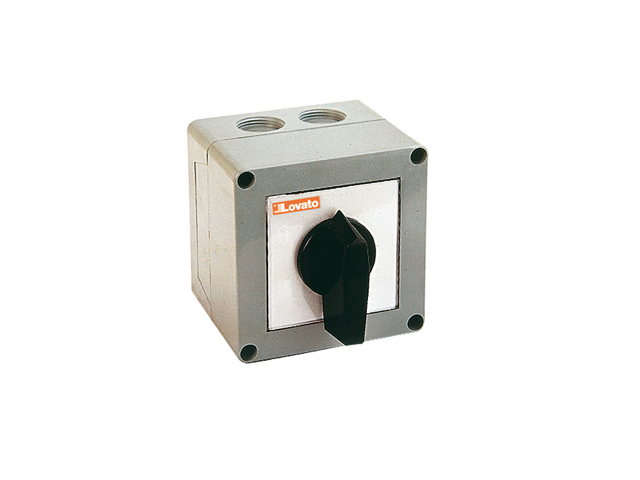 Interruptor ROTATORIO MARCHA 0-1, 4x 25A TETRAPOLAR EN CAJA SERIE GN IP65 7GN2592P Lovato — Lovato