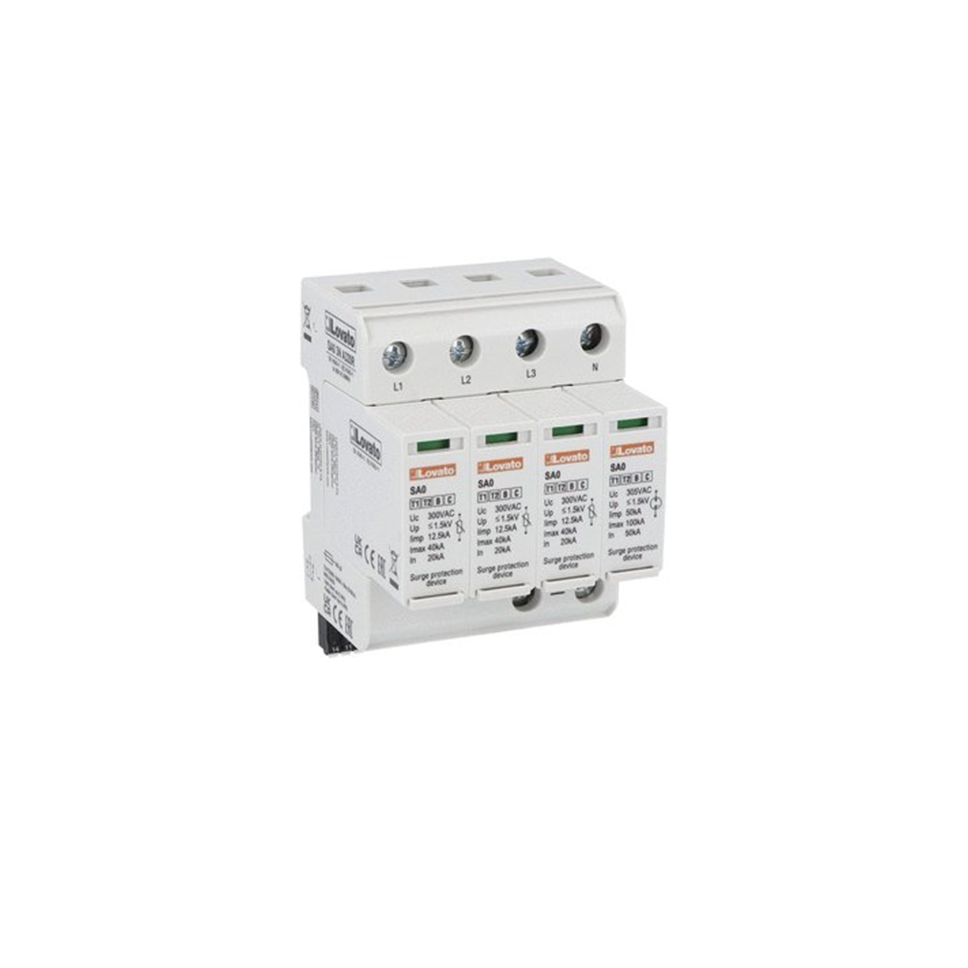 Supresor de Transiente 3P+N 230/400V 12.5kA SA03NA320R — Lovato — Lovato