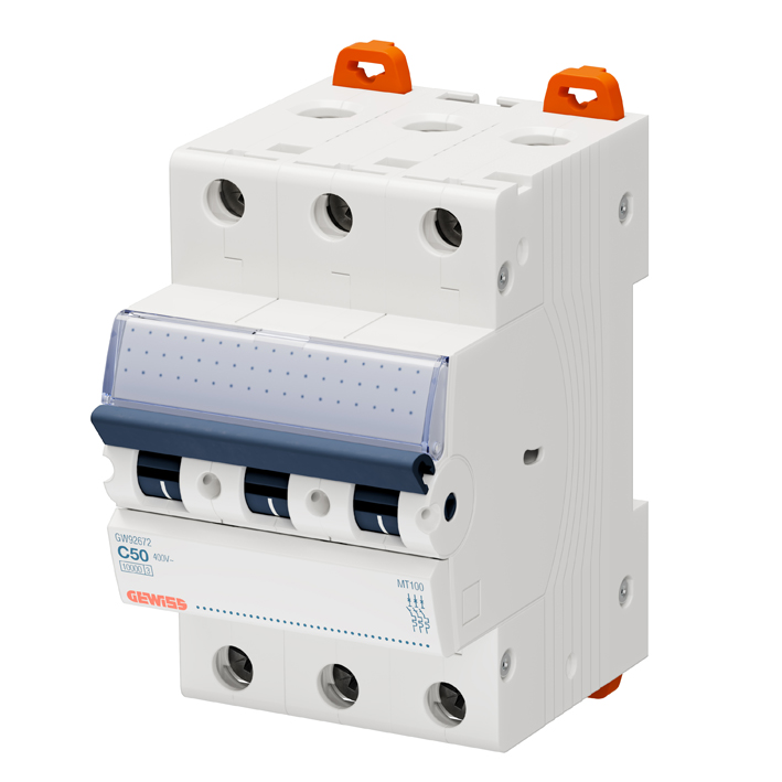 Interruptor automático 3x50A 15kA curva C GW92672 Gewiss — Gewiss