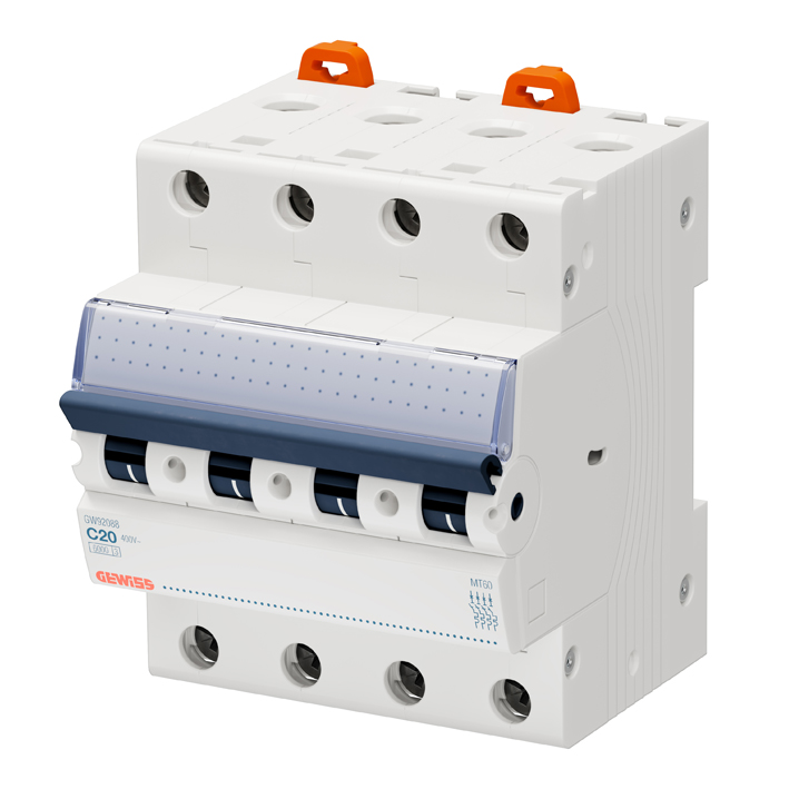 Interruptor automático 4x20A 10kA curva C GW92088 Gewiss — Gewiss