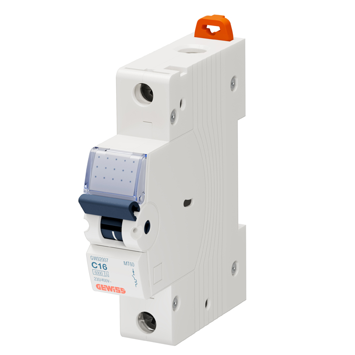 Interruptor automático 1x16A 10kA curva C GW92007 Gewiss — Gewiss