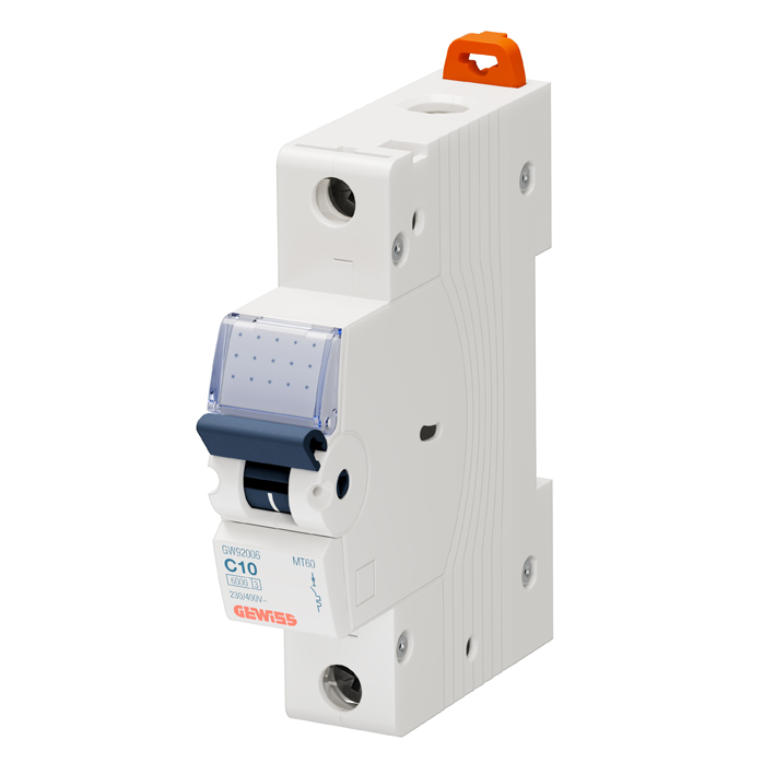 Interruptor automático 1x10A 10kA curva C GW92006 Gewiss — Gewiss