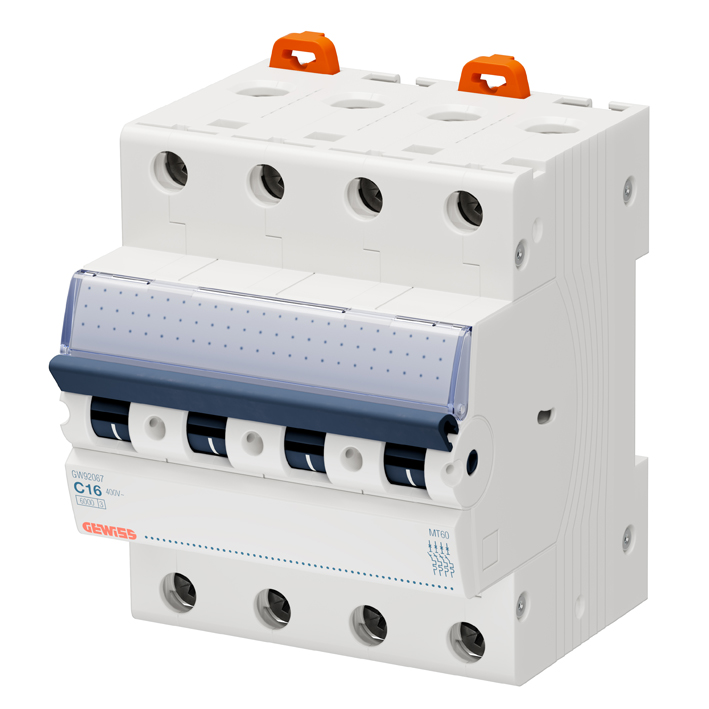 Interruptor automático 4x16A 10kA curva C GW92087 Gewiss — Gewiss